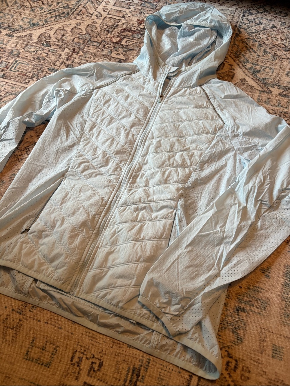 Zella light blue running jacket, women’s Large